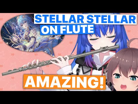 Vtuber Plays Suisei S Stellar Stellar Using A Flute On Matsuri S Channel Hololive Eng Subs 