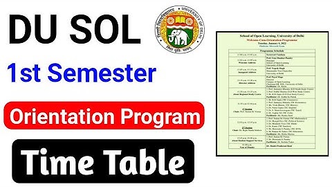DU SOL First Semester Welcome-Cum-Orientation Program Schedule for New Batch 2021-22