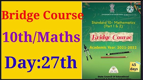Std:10th, Bridge Course,maharashtra board, Maths, day:27th, Setu abhyaskram, maths ,10th, day 27th