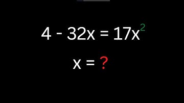 How to solve 4 - 32x = 17x^2 Equation By Factorization | How To