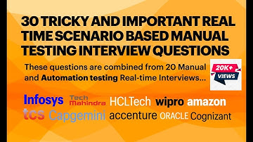 30 Scenario-based Manual Testing Interview questions & answers|Combined from 20 real-time interviews