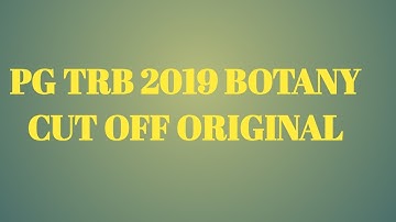 PG TRB 2019 BOTANY MARKS WITH CUT OFF