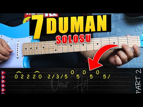 En iyi 7 Duman Gitar Solosu ( Riff'i ) TAB Elektro Gitar Dersi