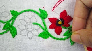 Hand Embroidery, Border design , Amazing border line embroidery design