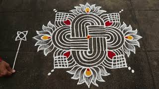 Dhanurmasam Geethala Muggulu3x3 dots Friday KolamSankranthi MugguluMargazhi Border Rangoli Design