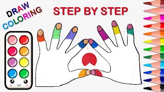 How to Draw Hands with Heart Easy | Drawing, Painting, Coloring Hands