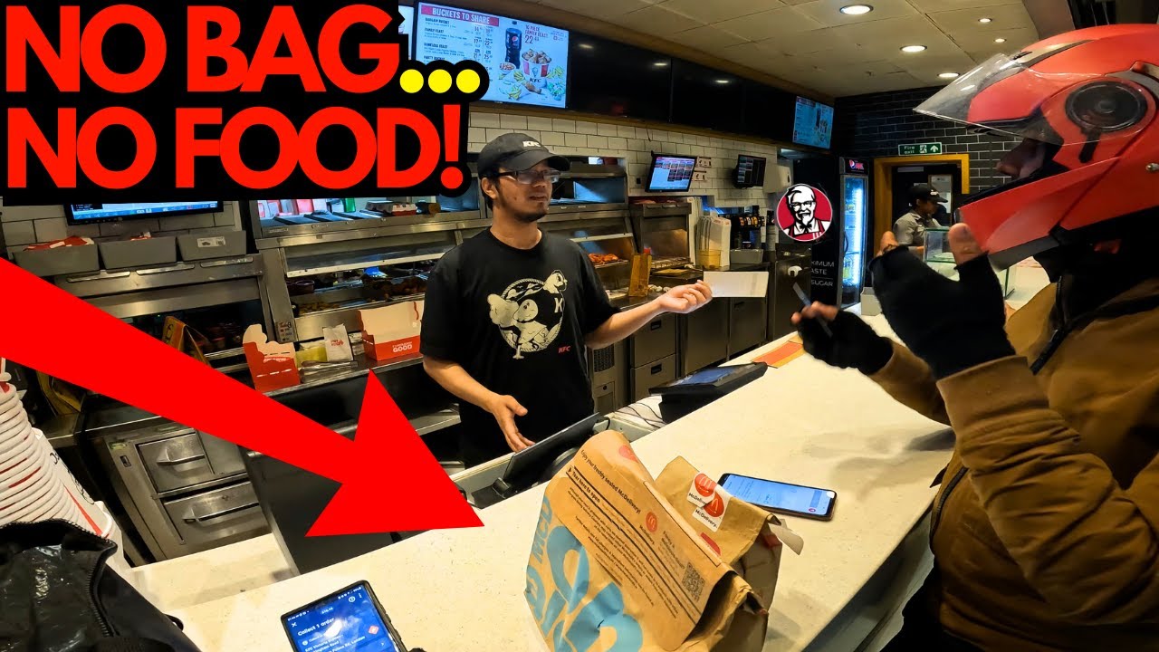 KFC Employee Vs Rider With No Bag  - Stay Away From Central London If You Work For JustEat!