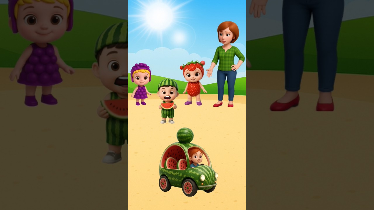 कौन किस गाड़ी में जाएगा ~New viral fruit vechile gadgets smart home gadgets #cartoon #shorts