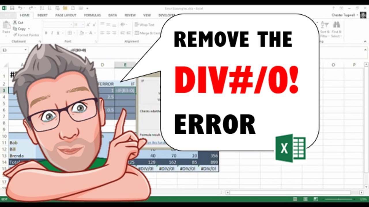 Remove The Div 0 Error In Excel Youtube