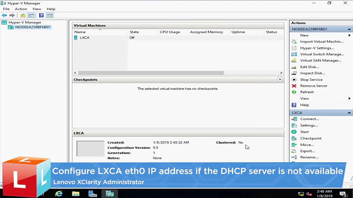 Configuring the LXCA eth0 IP address if the DHCP server is not available