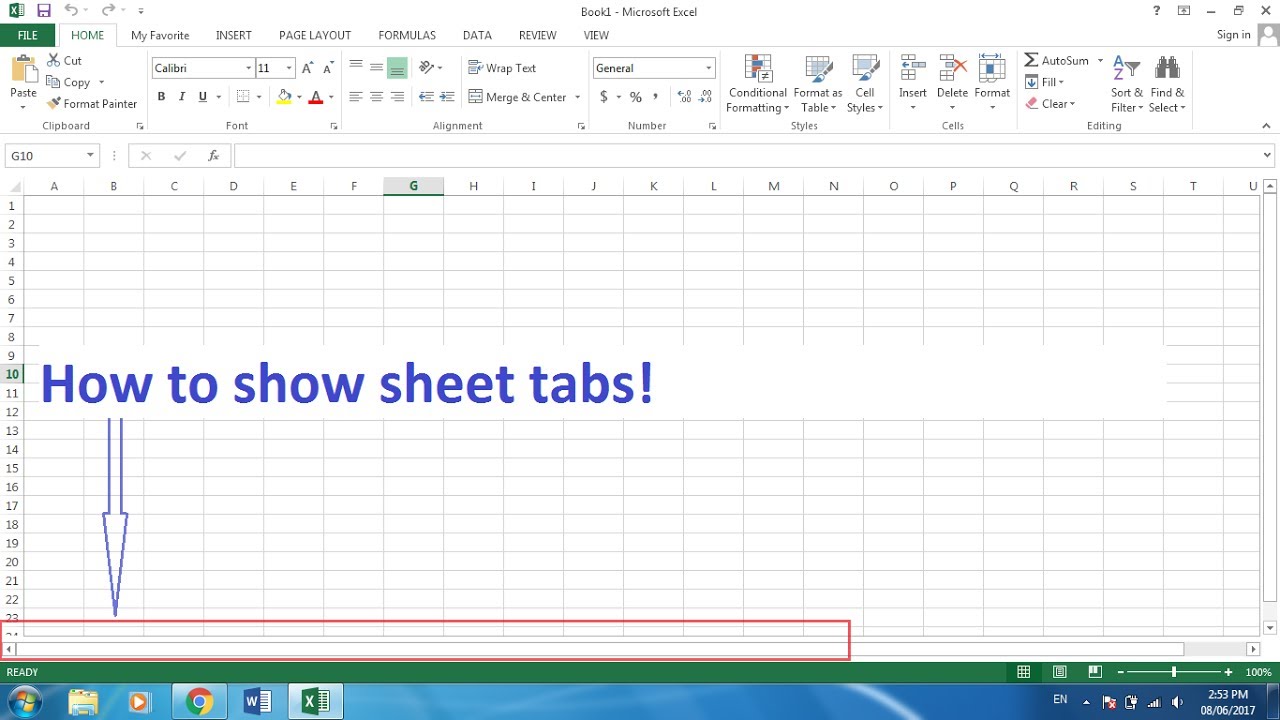 How to show Microsoft excel sheet tabs. - YouTube