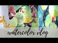 Watercolor vlog the painting before the painting mark making rough sketches  concertina books