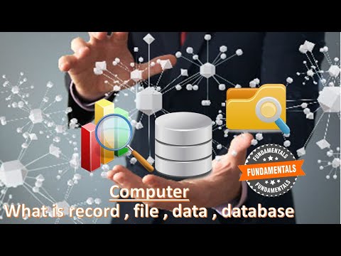 Computer Fundamentals - Data| Database| File| Records| Fields | What is Record, File, Data, Database