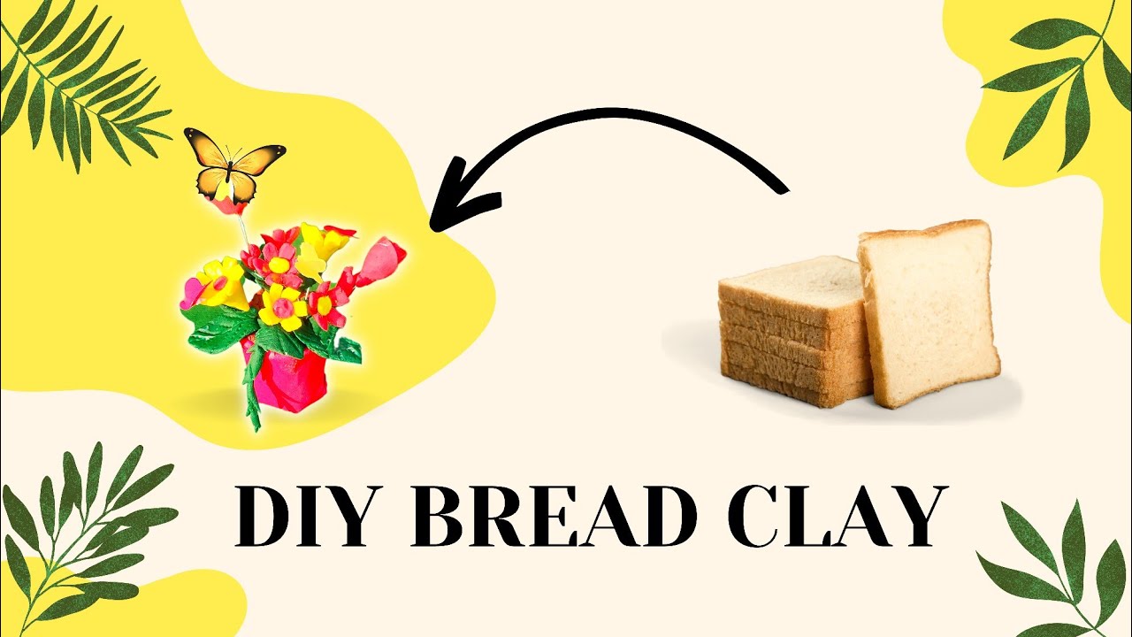 Make a flower vase with bread | DIY flower vase | make clay with bread 🍞