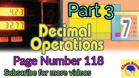 Standard 6 Mathematics Unit 7 Decimal operations Activity Solving page No 118 part 1@ClassRoomsaranya