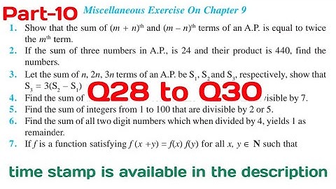 Chapter 9 Sequence and Series miscellaneous exercise class 11 maths Q28 to Q30