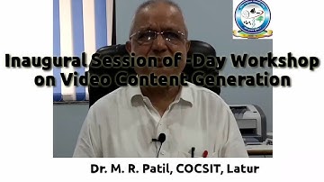 Inaugural Function of 1-Day Workshop on Video Content Generation.
