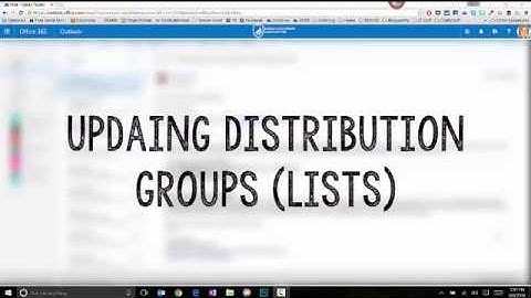 Updating Distribution Groups in O365