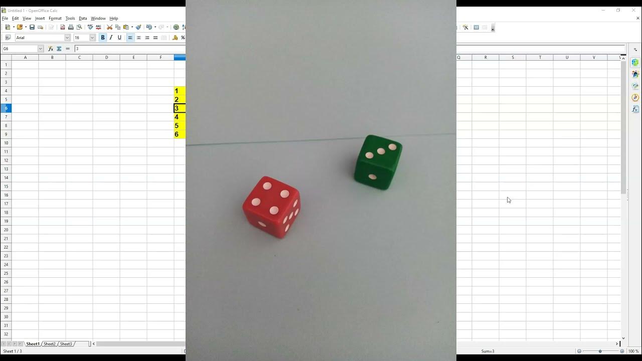 How to do basic probabilities using Open Office Calculator [Example