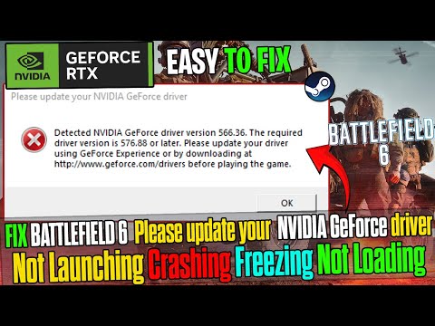 How to Fix Battlefield 6 🛠️Please Update Your NVIDIA GeForce Driver Error Issues on PC ✅