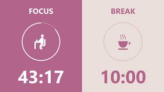 2 Hour Blush Aesthetic Pomodoro Timer (50/10) ⏳ Study Music for Deep Focus &amp; Productivity