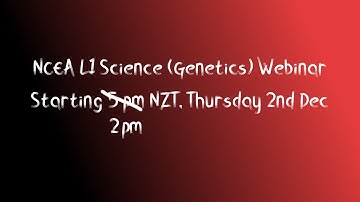 NCEA Level 1 Science: Genetics AS 90948