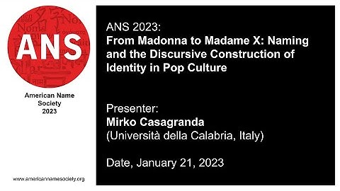 Madonna to Madame X: Naming & Discursive Construction of Identity in Pop Culture by M. Casagranda