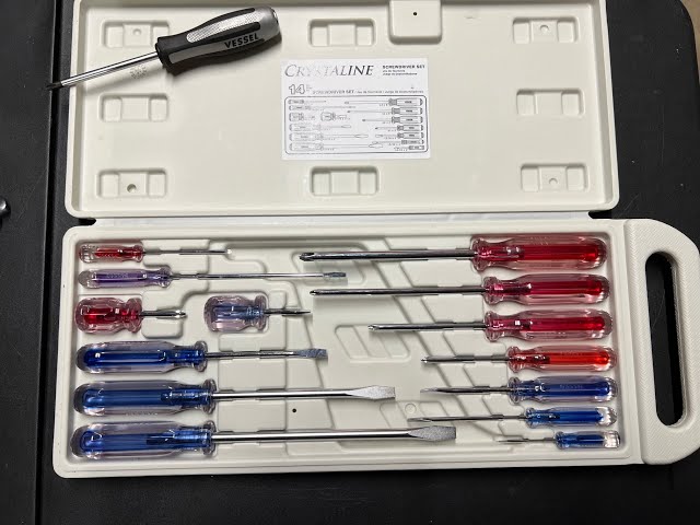 VESSEL CRYSTALINE Screwdriver SET 14 PC. with blow case