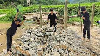 The orphan boy broke the cement floor of the old house and reclaimed the land for cultivation