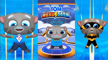 TALKING TOM HERO DASH - WATER COLOUR TOM UNLOCK  BLACK HERO TOM RUNNING IN CLASSIC MODE & MIRROR MOD