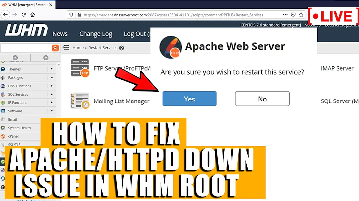 [🔴LIVE] How to solve “Apache Down” or “httpd Down” issue in WHM root?