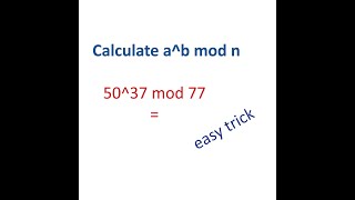 Calculate a^b mod n