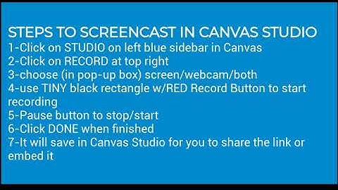 How to Screencast in Canvas Studio