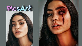 "DEMON LOOK" Editing for HALLOWEEN | PICSART | " How to Make REALISTIC WOUND in PicsArt " | SPOOKY screenshot 3