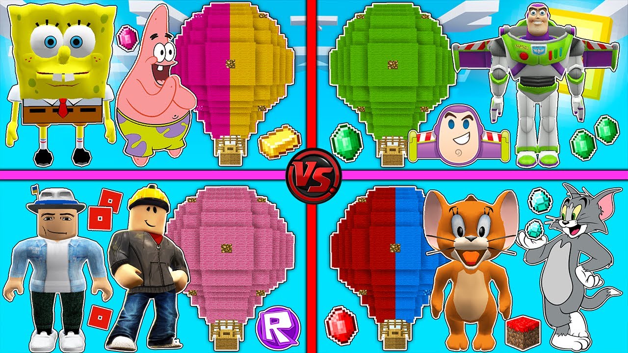 فلم ماين كرافت : كوكب منطاد توم وجيري ضد روبلوكس ضد سبونج بوب وبسيط ضد باز يطير !!؟ 🔥😱