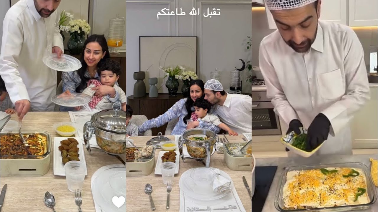  9رمضان🌙عقيل مدلع فرح الهادي ومسوي أكلات إيطاليه😍ادومي ونوح مستمتعين بالأكل🥰❤️‍🔥