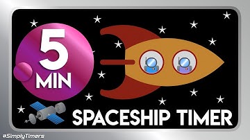 5 min Space ship, rocket pilot countdown timer in space