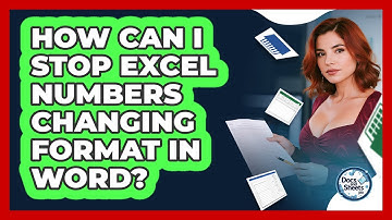 How Can I Stop Excel Numbers Changing Format In Word? - Docs and Sheets Pro