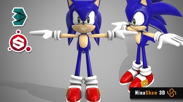 Modeling, Unwrap & Texturing Sonic - Part2 [Modeling]