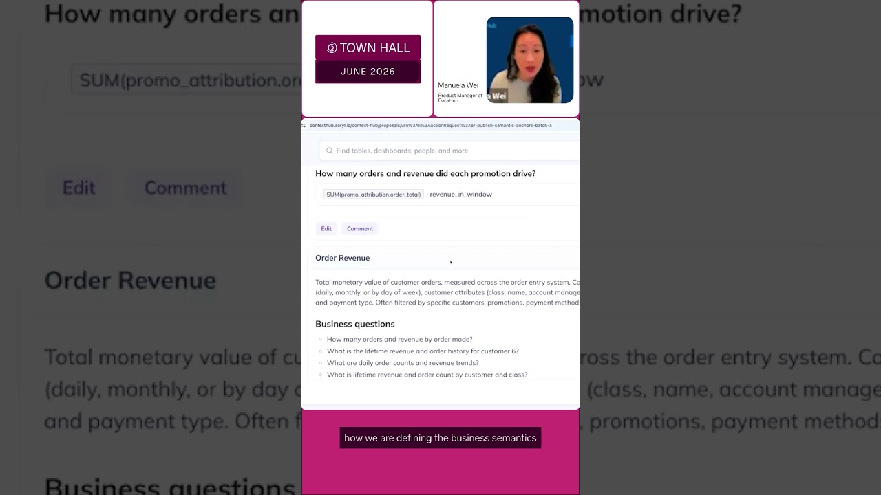 Reviewing AI-generated context in DataHub's Context Hub