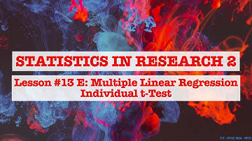 Lesson 13E : MLR Individual t-Tests