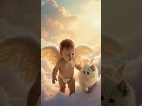 “The Angel Baby and Cat Meet Jesus”#god#AngelBaby #HeavenlyCat #MeetJesus#CloudBridge #HeavenJourney by Toto Land