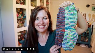 Episode 230 / Knitting + EPP Quilt top + Plastic Canvas tissue box holder ⭐