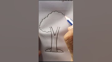 V for Tree Drawing🌳 #Technique #art #easy #reels #creativeart #ideas