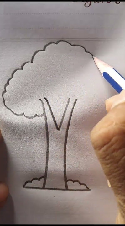 V for Tree Drawing🌳 #Technique #art #easy #reels #creativeart #ideas