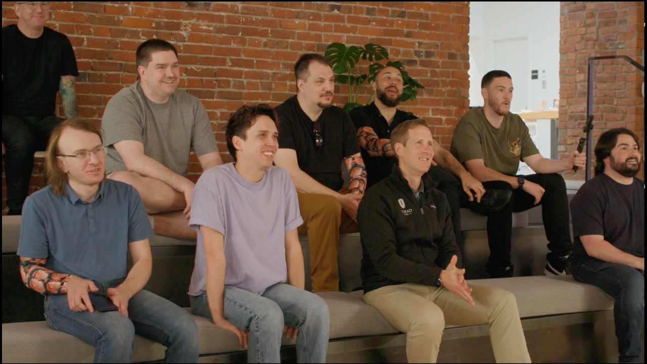 Player Council members and Undead Labs staff seated together