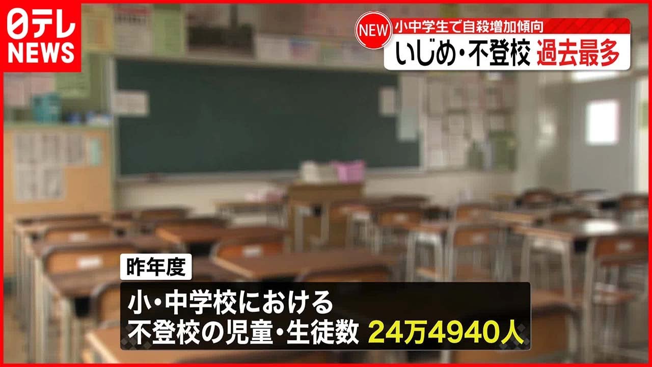 【昨年度】「いじめの認知件数」「小中学校の不登校者数」いずれも過去最多