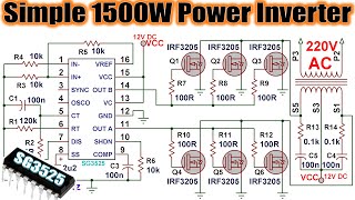How To Make a Powerful 1500W INVERTER, 12V DC to 220V AC