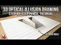 Drawing a 3D V That Looks REAL | Optical Illusion Art