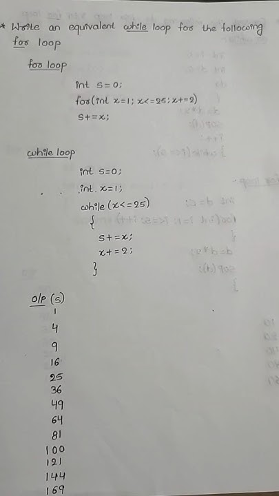 Convert for loop into corresponding while loop #java#forloop#whileloop ...